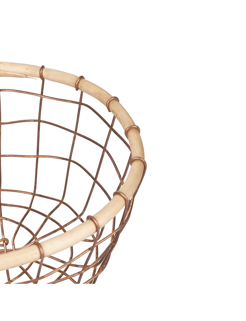 Cesto Médio Oval de Metal com Borda