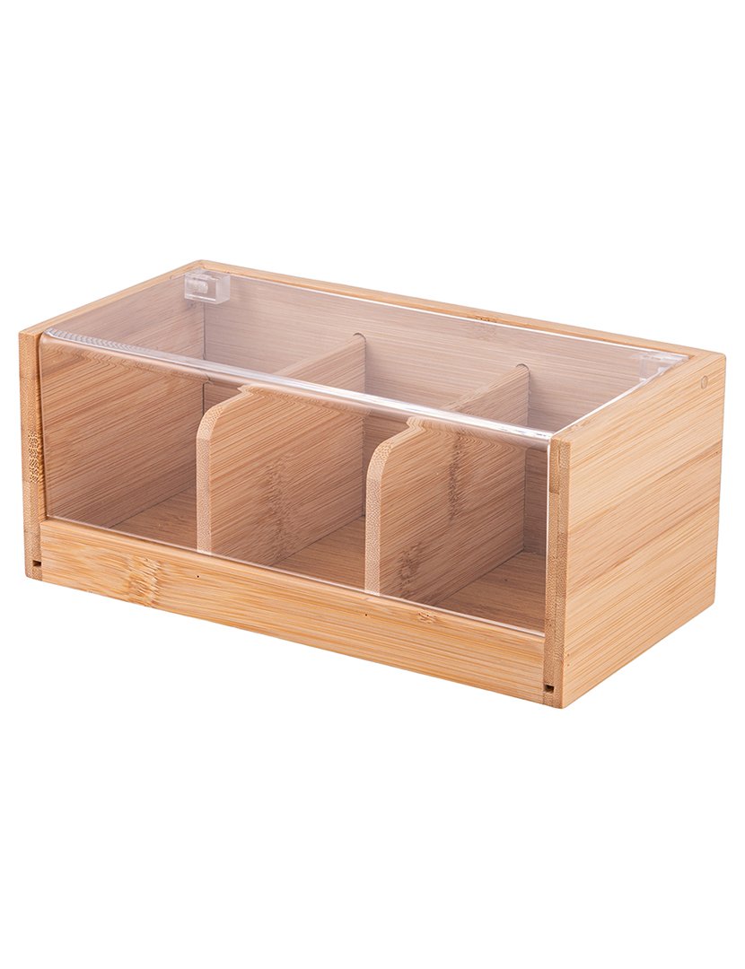 Caixa de Chá com 3 Compartimentos WOODY