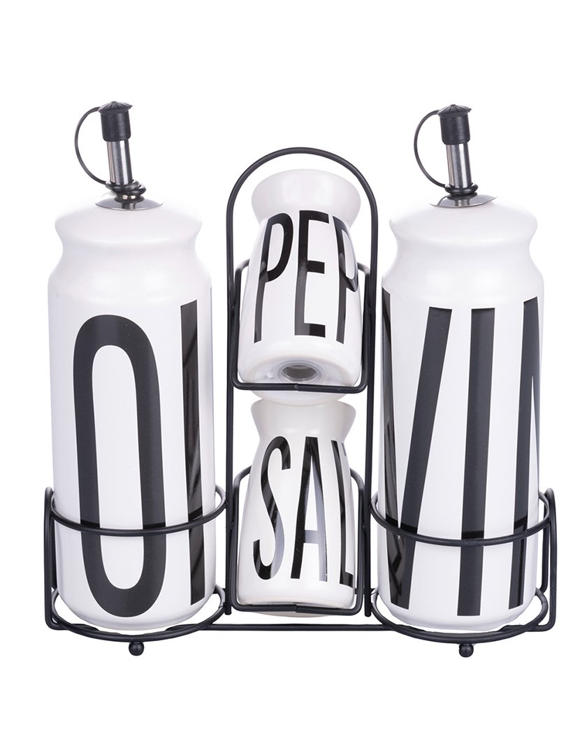 Conjunto de 4 Peças de Temperos BIGISMORE Branco