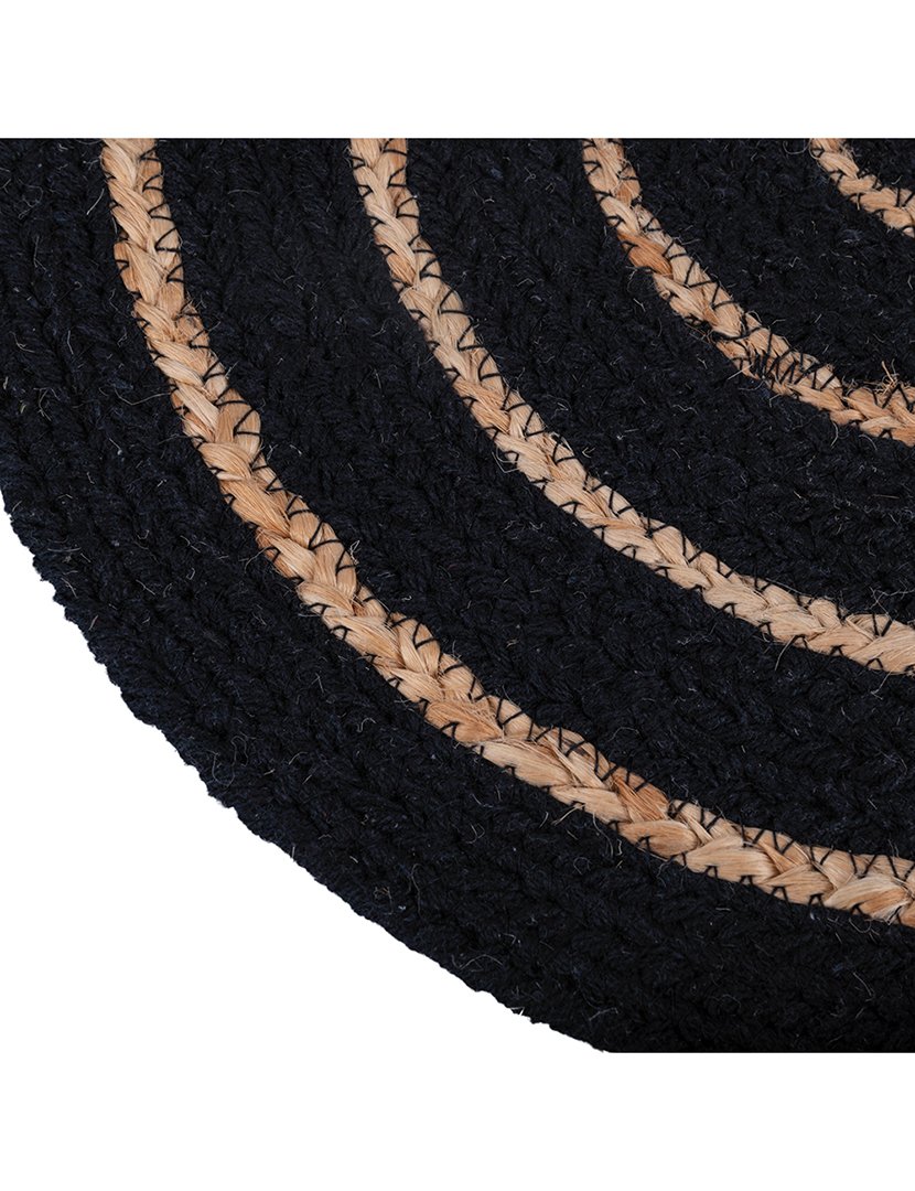 Individual de Mesa de Algodão e Juta Preto