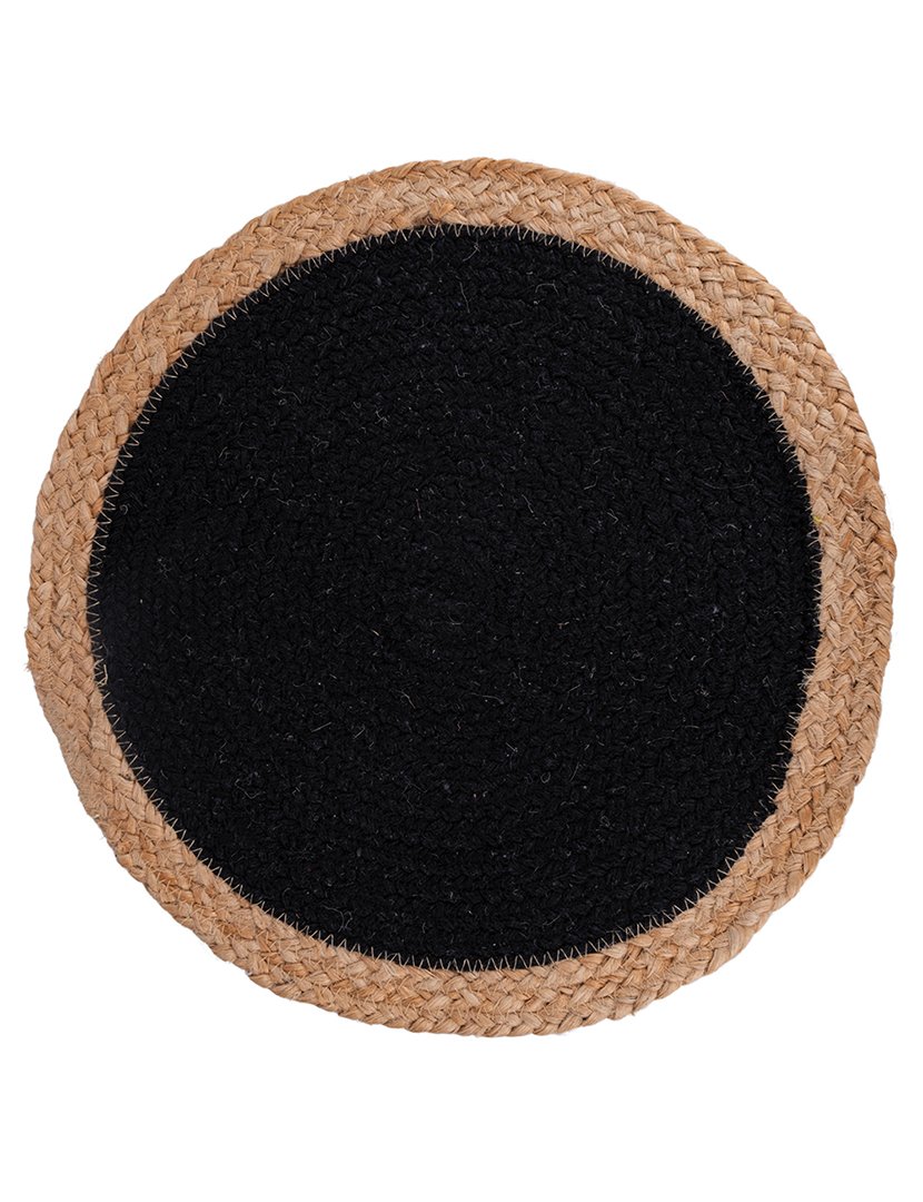 Individual de Mesa de Juta Preto