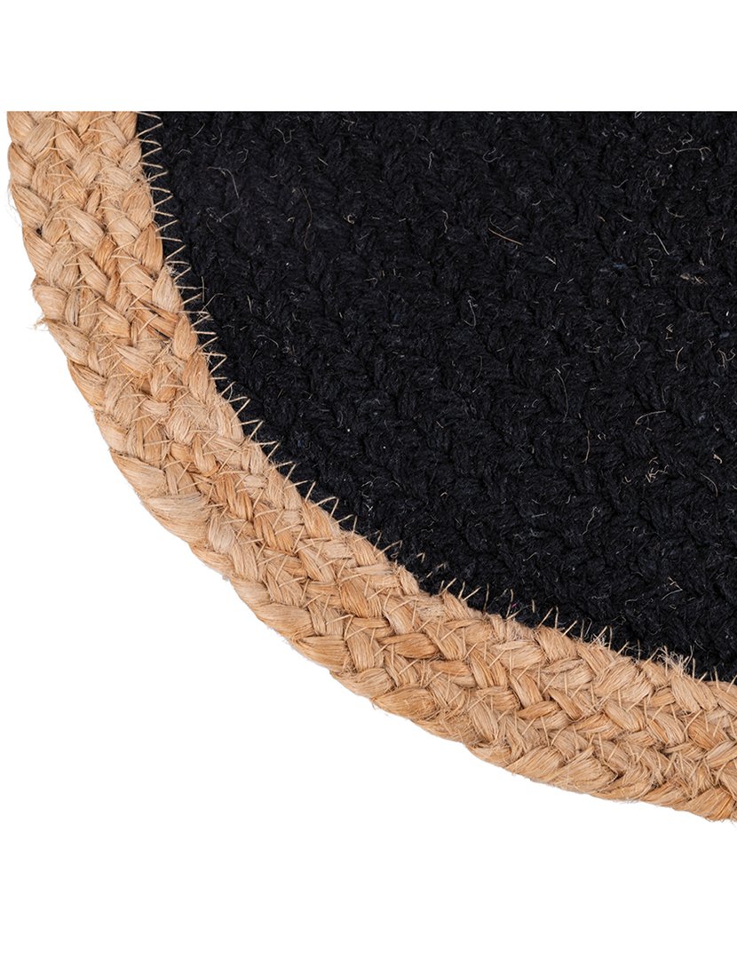 Individual de Mesa de Juta Preto