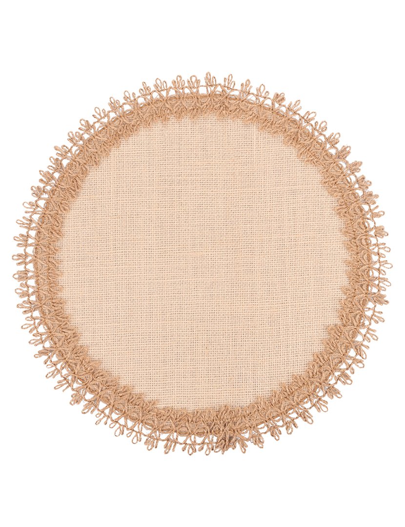 Individual de Mesa Redondo com Bordado nas Extremidades
