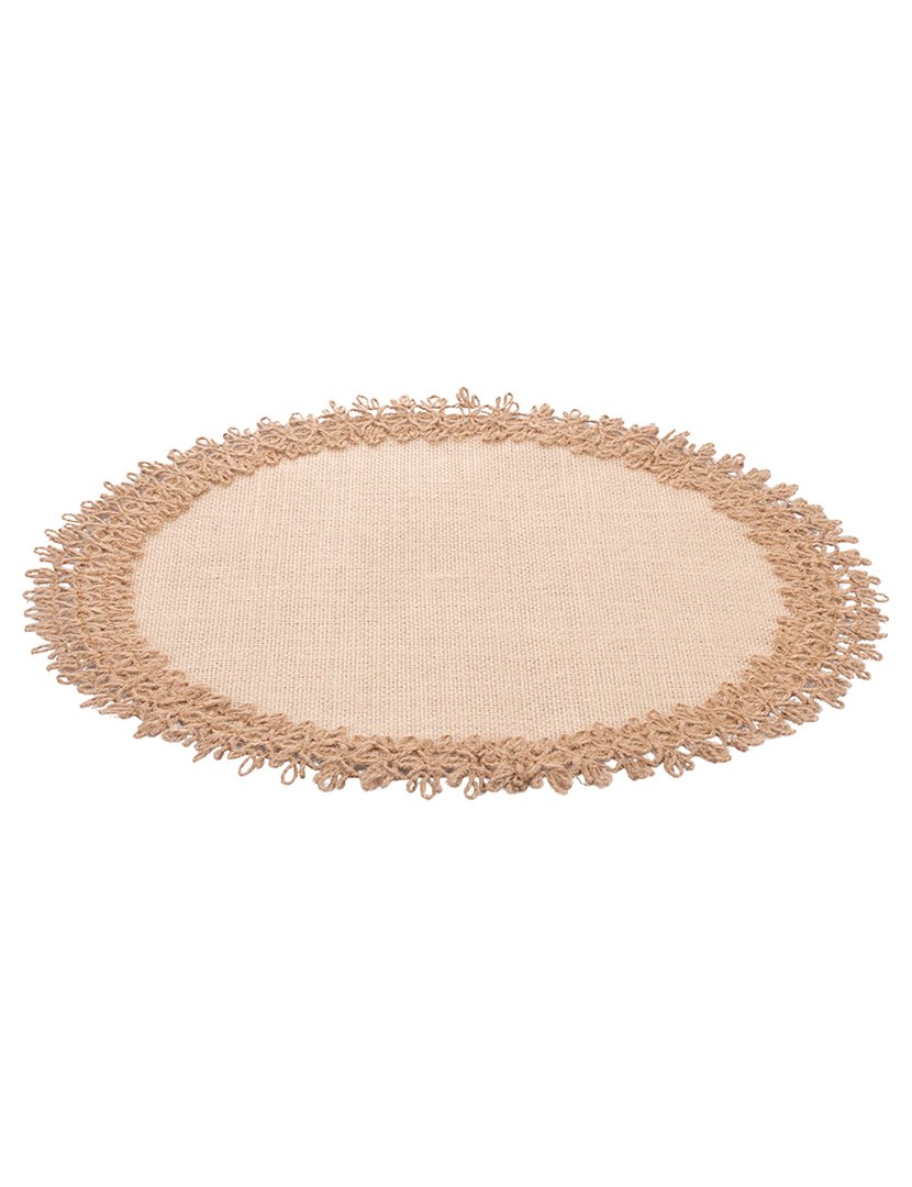 Individual de Mesa Redondo com Bordado nas Extremidades