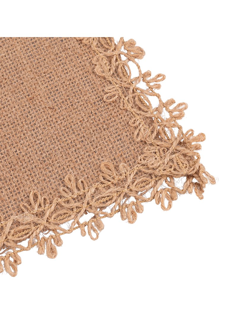 Individual de Mesa Redondo de Juta com Extremidade Bordada B