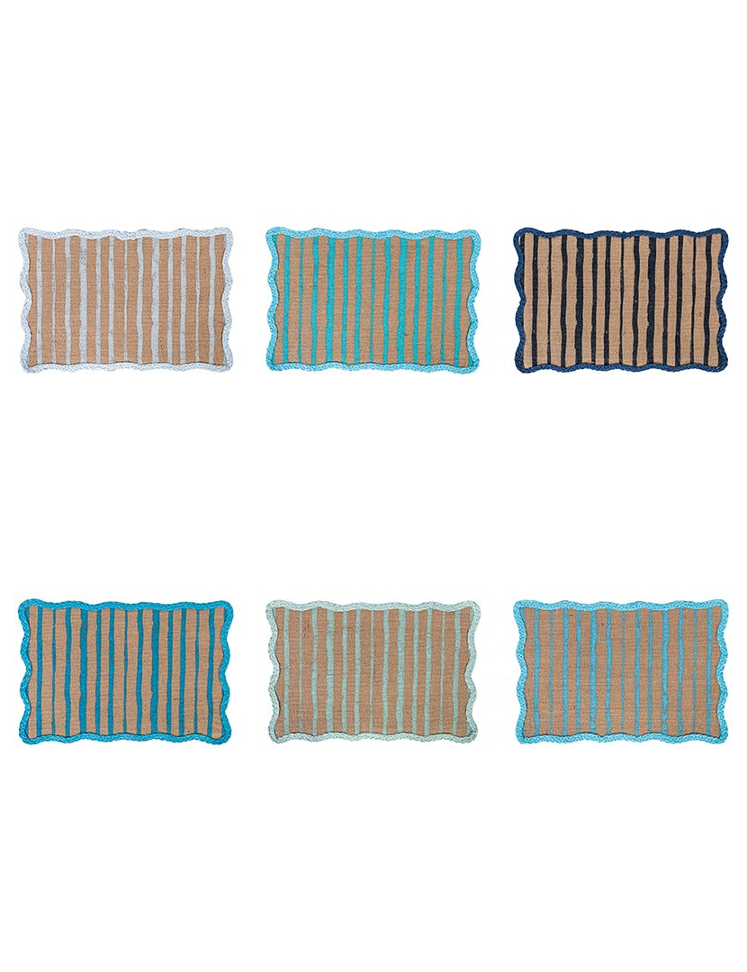 Conjunto de 6 Individuais de Mesa Retangulares WAVY OCEAN