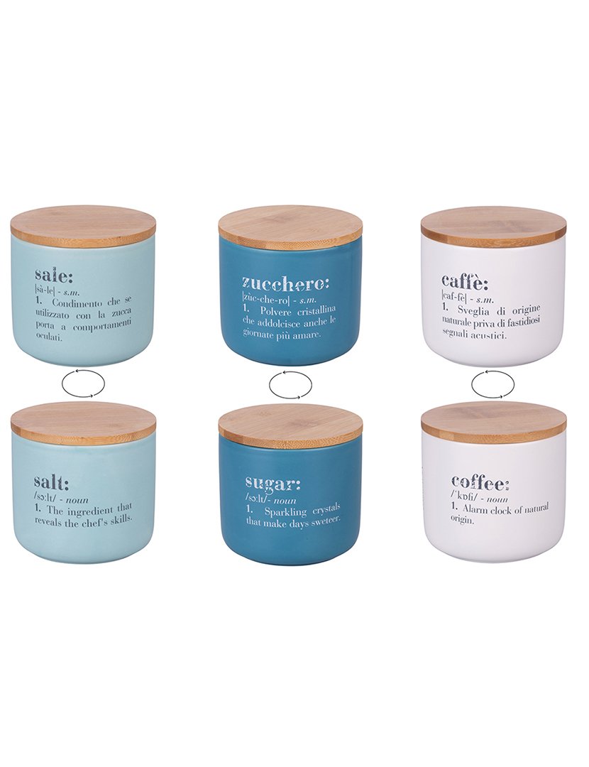 Conjunto de 3 Frascos VICTIONARY - Sal, Açúcar e Café 500ml