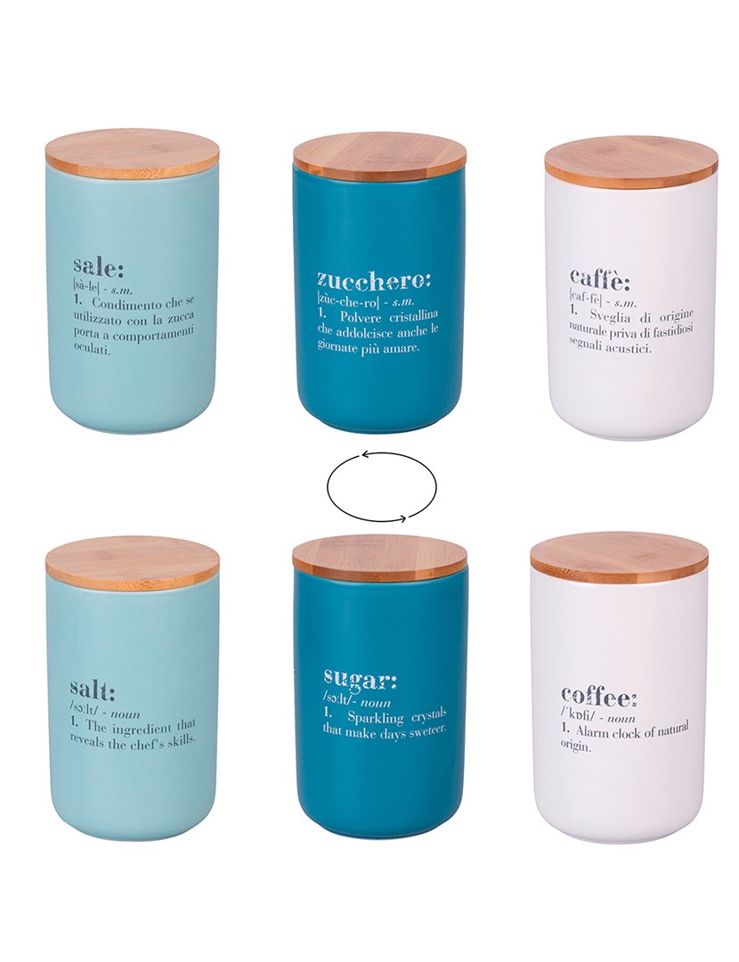 Conjunto de 3 Frascos VICTIONARY - Sal, Açúcar e Café 1000ml