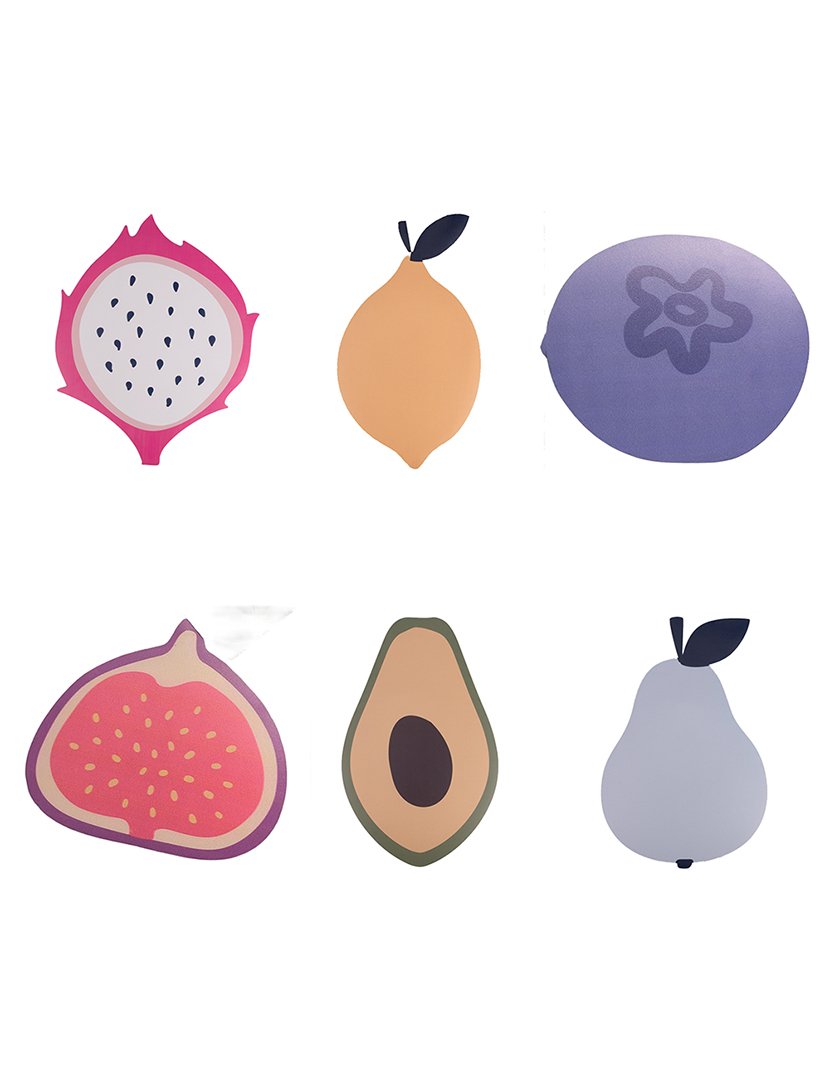 Conjunto de 6 Bases para Copos Frutas