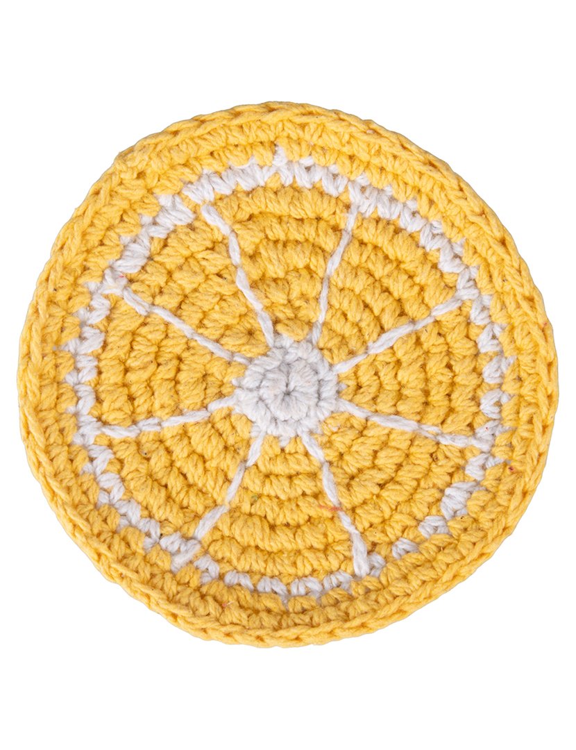 Conjunto de 4 Bases para Copos de Crochê Fruta