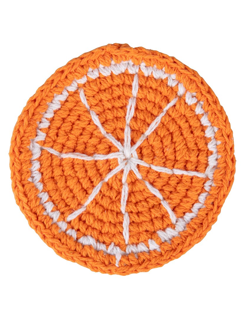 Conjunto de 4 Bases para Copos de Crochê Fruta