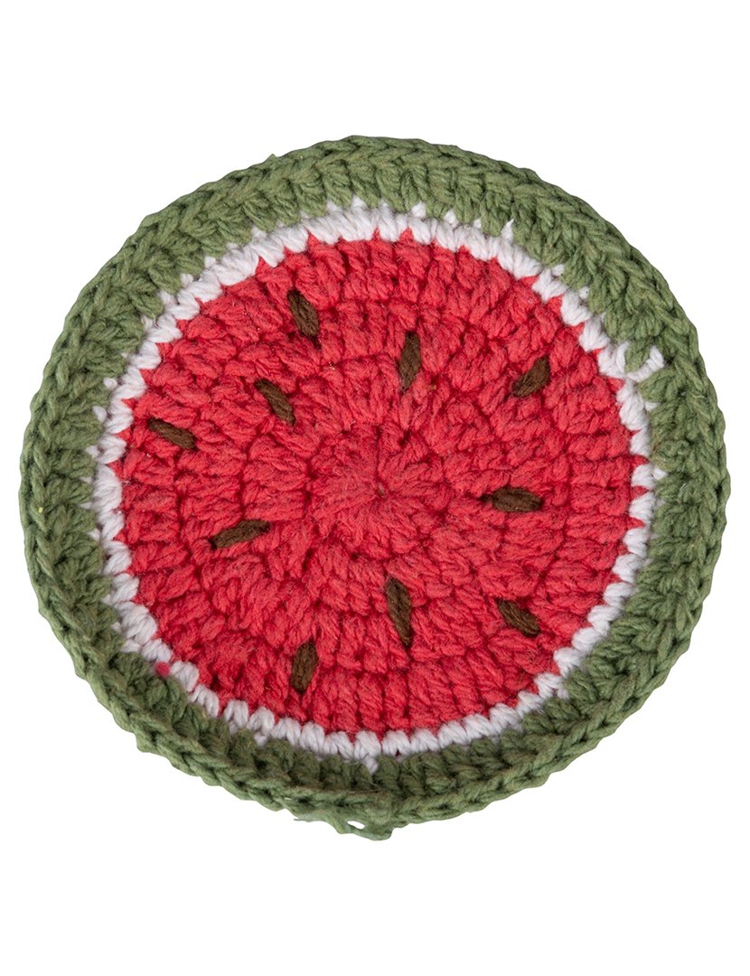 Conjunto de 4 Bases para Copos de Crochê Fruta