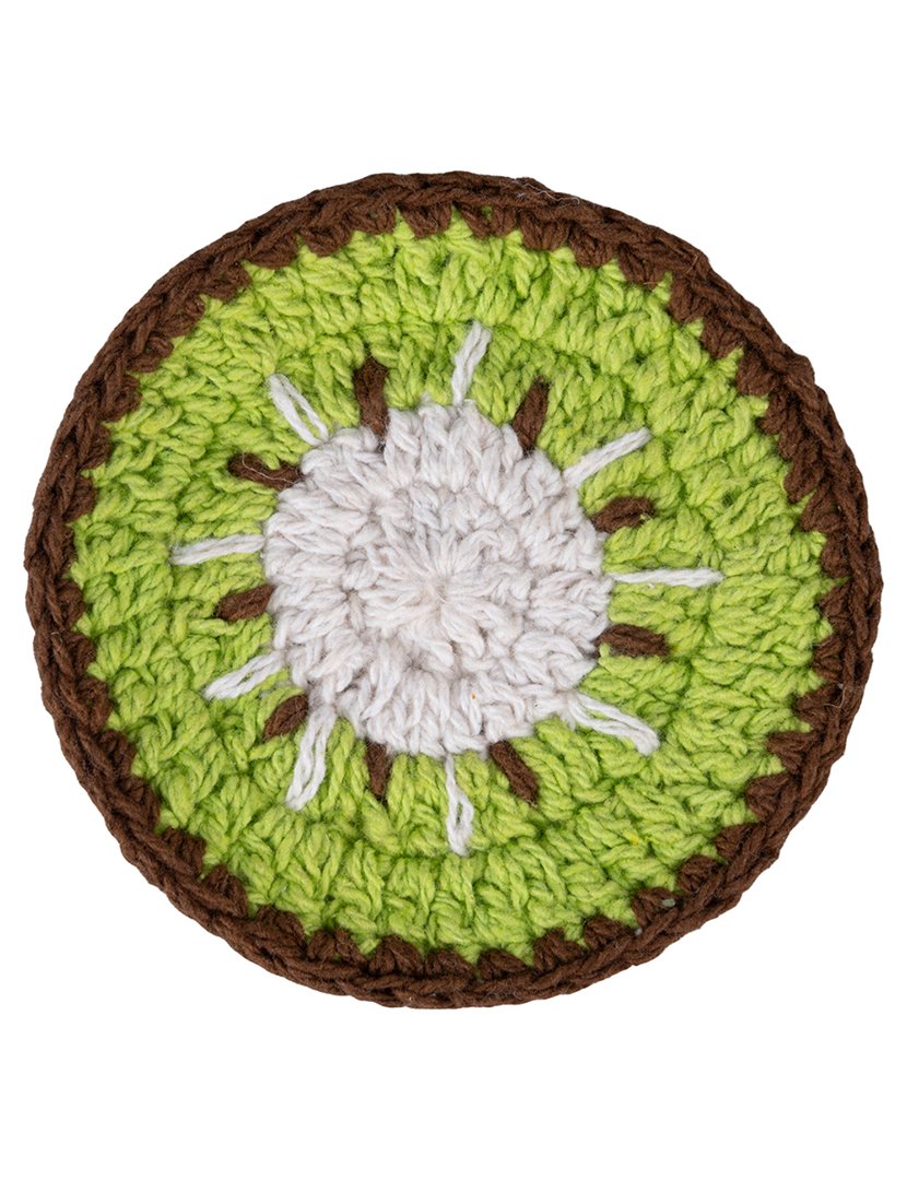 Conjunto de 4 Bases para Copos de Crochê Fruta