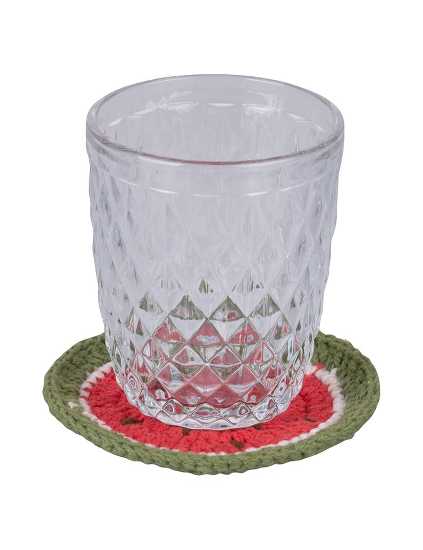 Conjunto de 4 Bases para Copos de Crochê Fruta