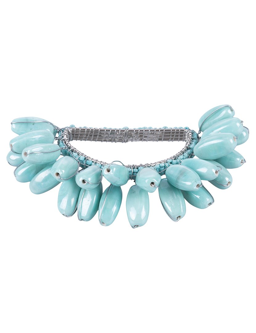 Anel para Guardanapos Azul com 26 Pedras