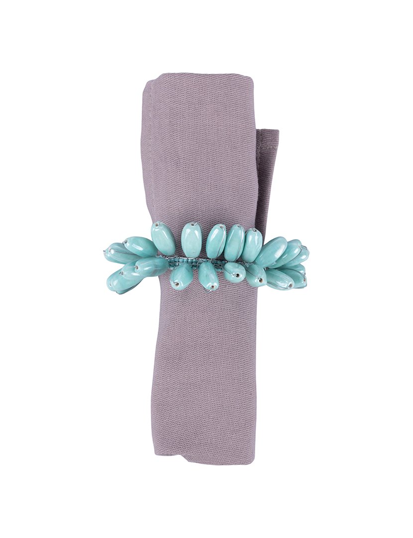 Anel para Guardanapos Azul com 26 Pedras