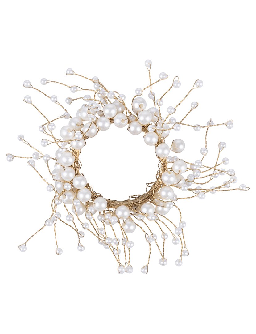 Anel para Guardanapos Dourado com Pérolas