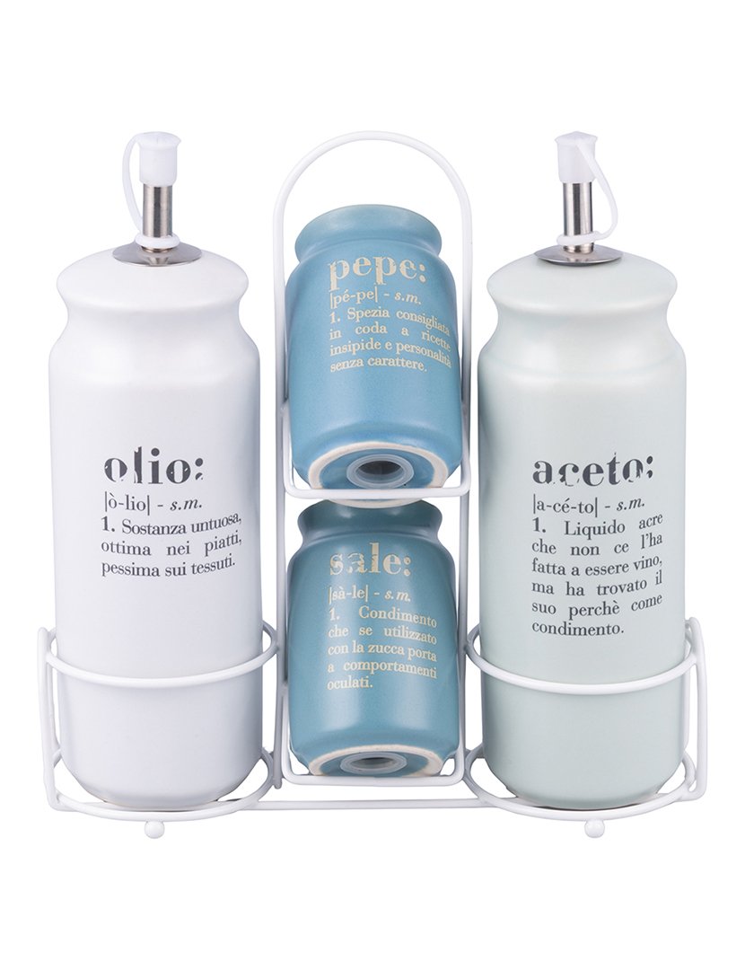 Conjunto de 4 Peças de Temperos VICTIONARY Azul