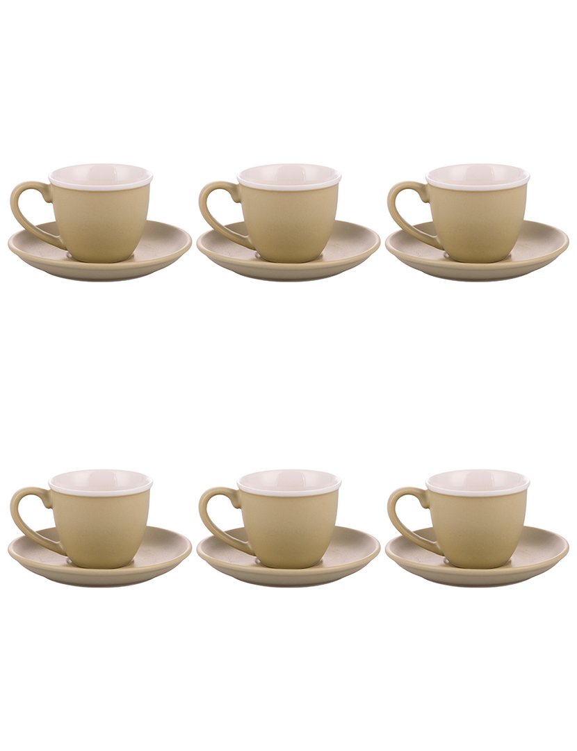 Conjunto de Café SHAPE 6 Chávenas 100ml + Pires Verde Claro