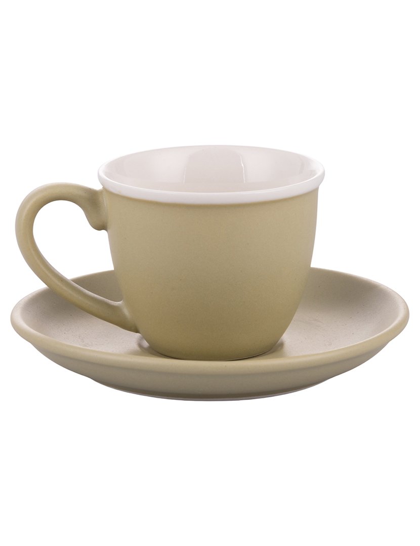 Conjunto de Café SHAPE 6 Chávenas 100ml + Pires Verde Claro