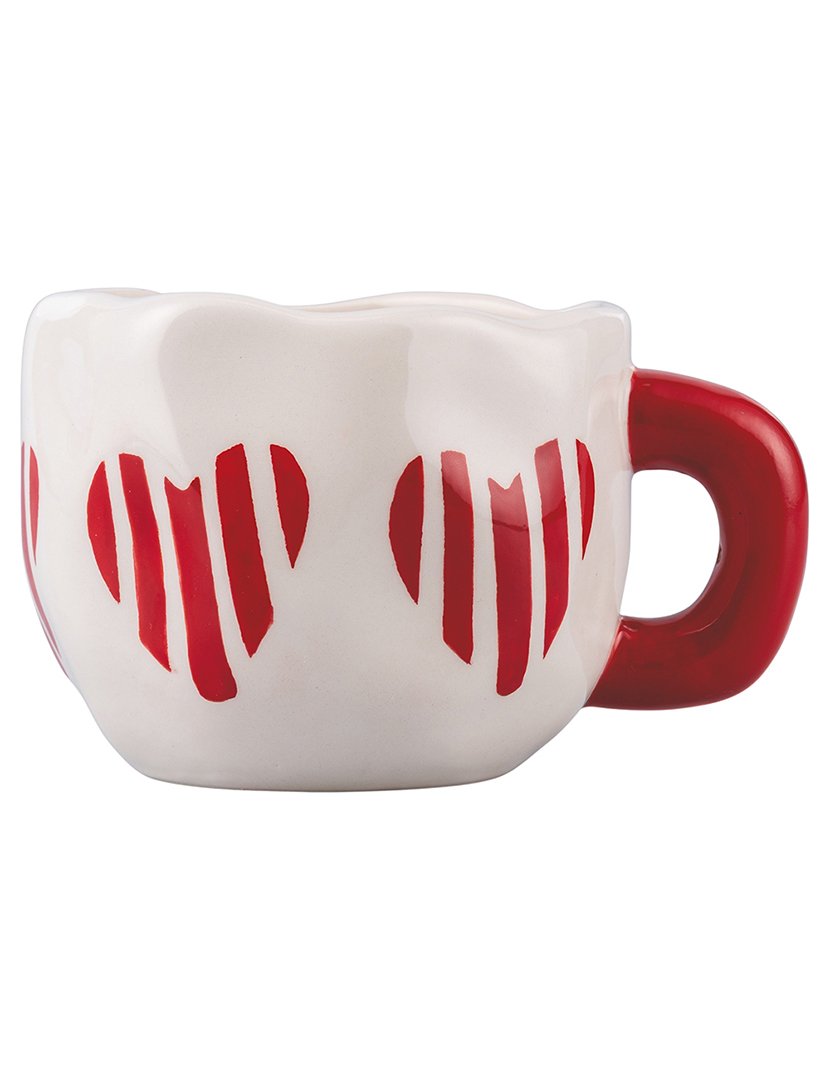 Conjunto de Café 5 peças - Chávenas + Pires + Batedor de Leite Corações