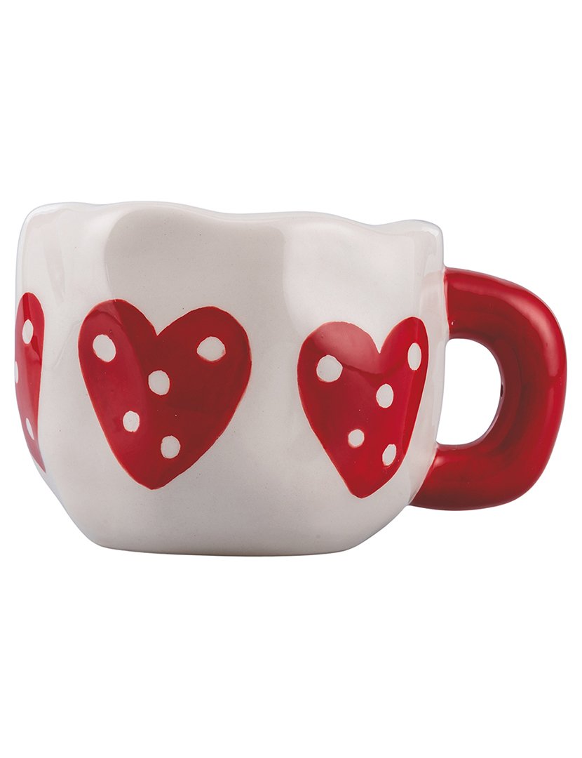 Conjunto de Café 5 peças - Chávenas + Pires + Batedor de Leite Corações