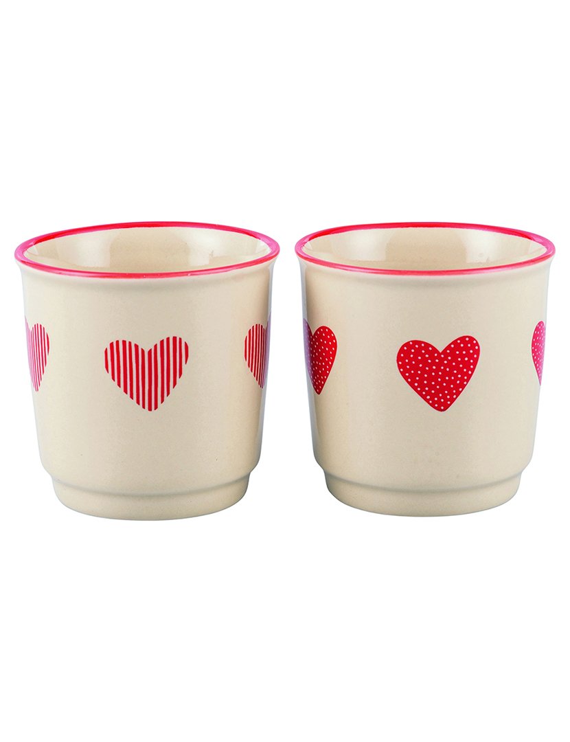 Conjunto de Cafeteira CUORICINI + 2 Chávenas Corações