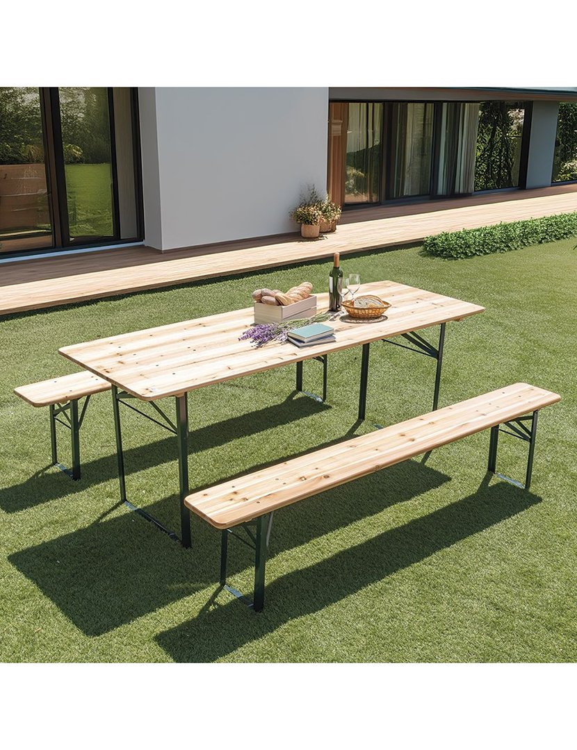 Mesa BEER com 2 Bancos 200x76cm