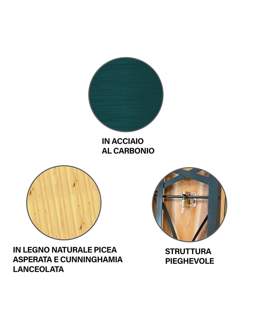 Mesa BEER com 2 Bancos 200x76cm