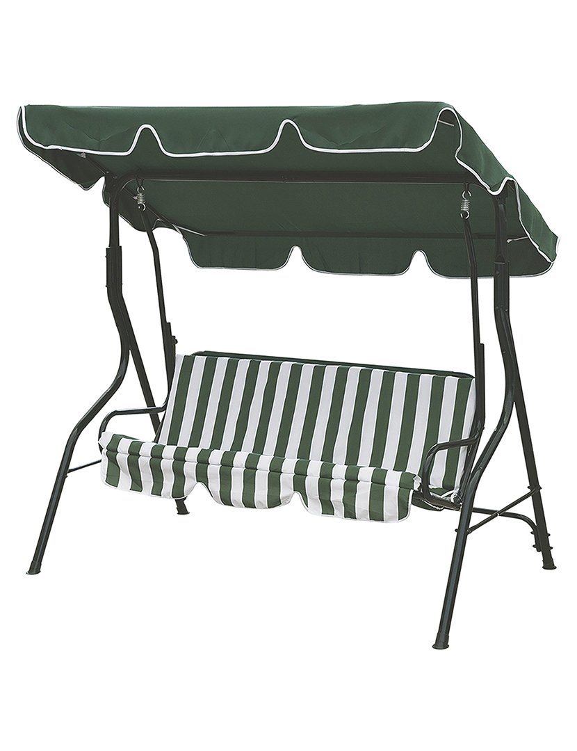 Baloiço de Jardim de 3 Lugares Verde e Branco