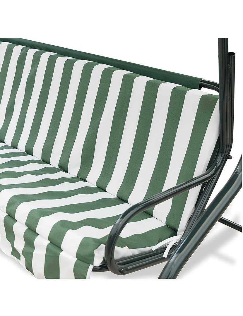 Baloiço de Jardim de 3 Lugares Verde e Branco