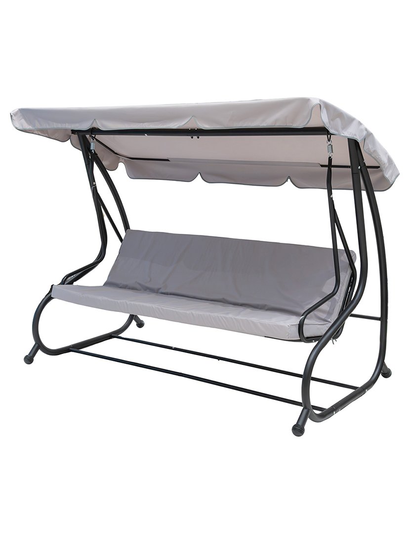 Baloiço de Jardim DELUXE de 3 Lugares Cinzento