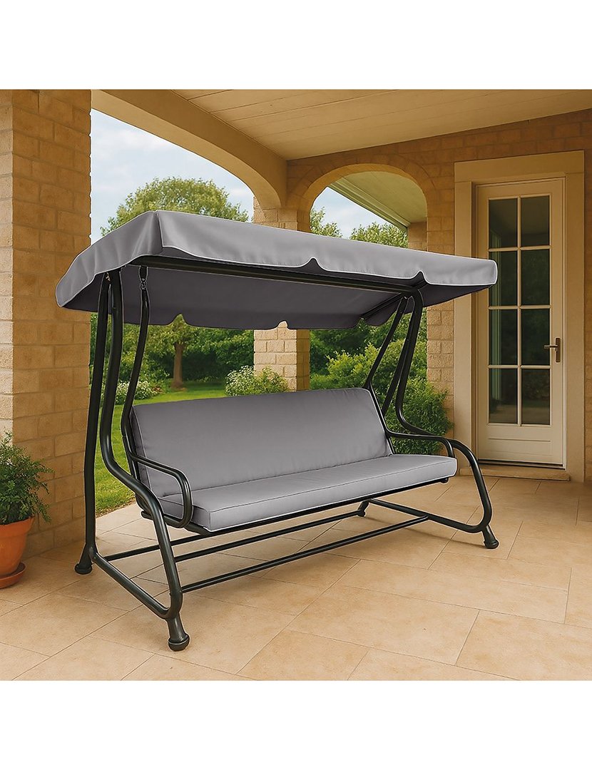 Baloiço de Jardim DELUXE de 3 Lugares Cinzento