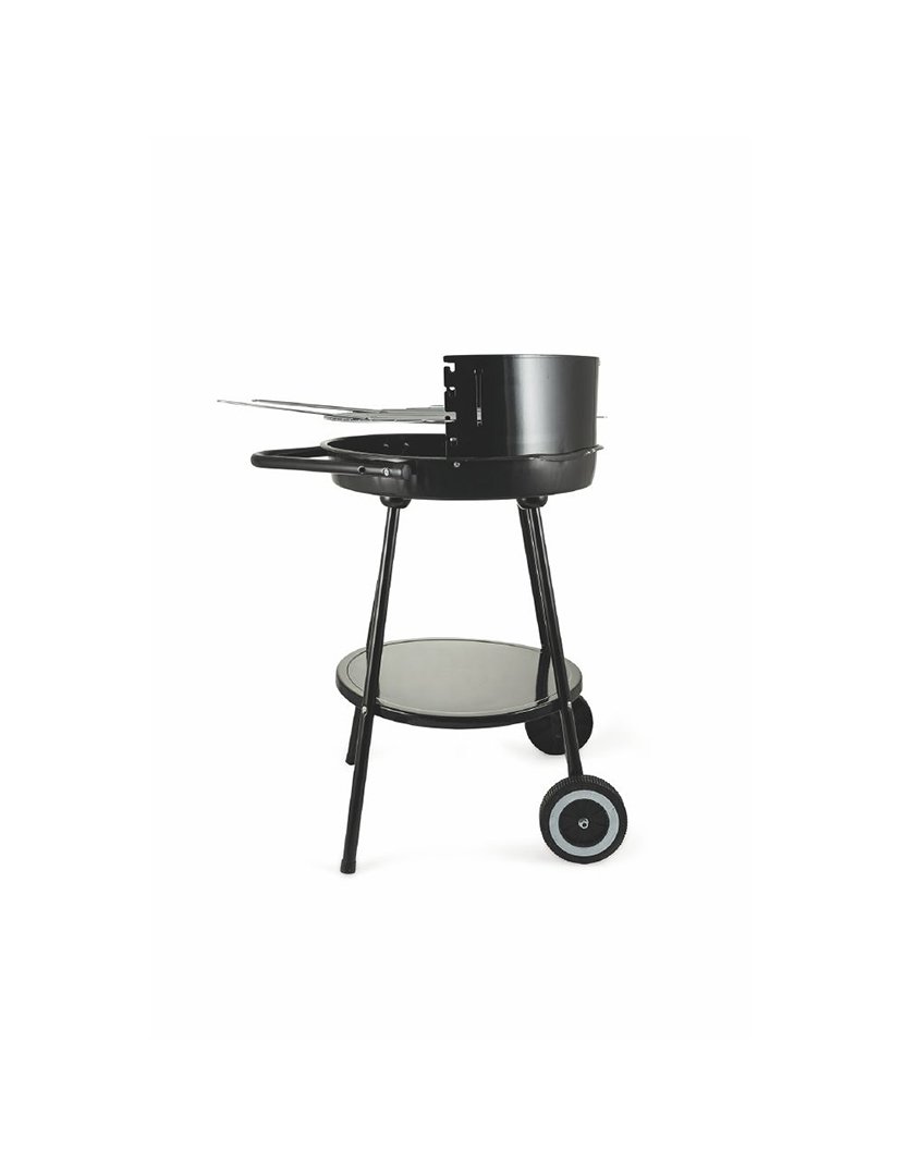 Barbacue Redondo Preto com Rodas 51x84,5cm