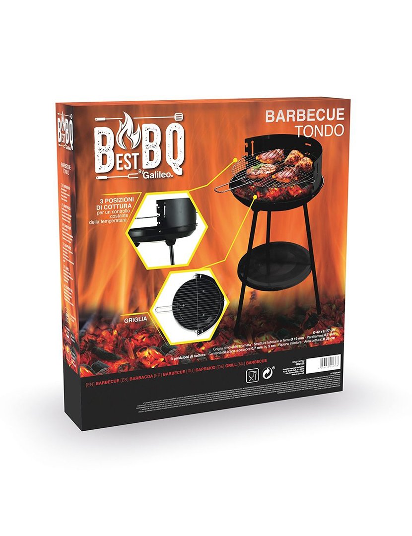 Barbacue Redondo Preto 42x77cm