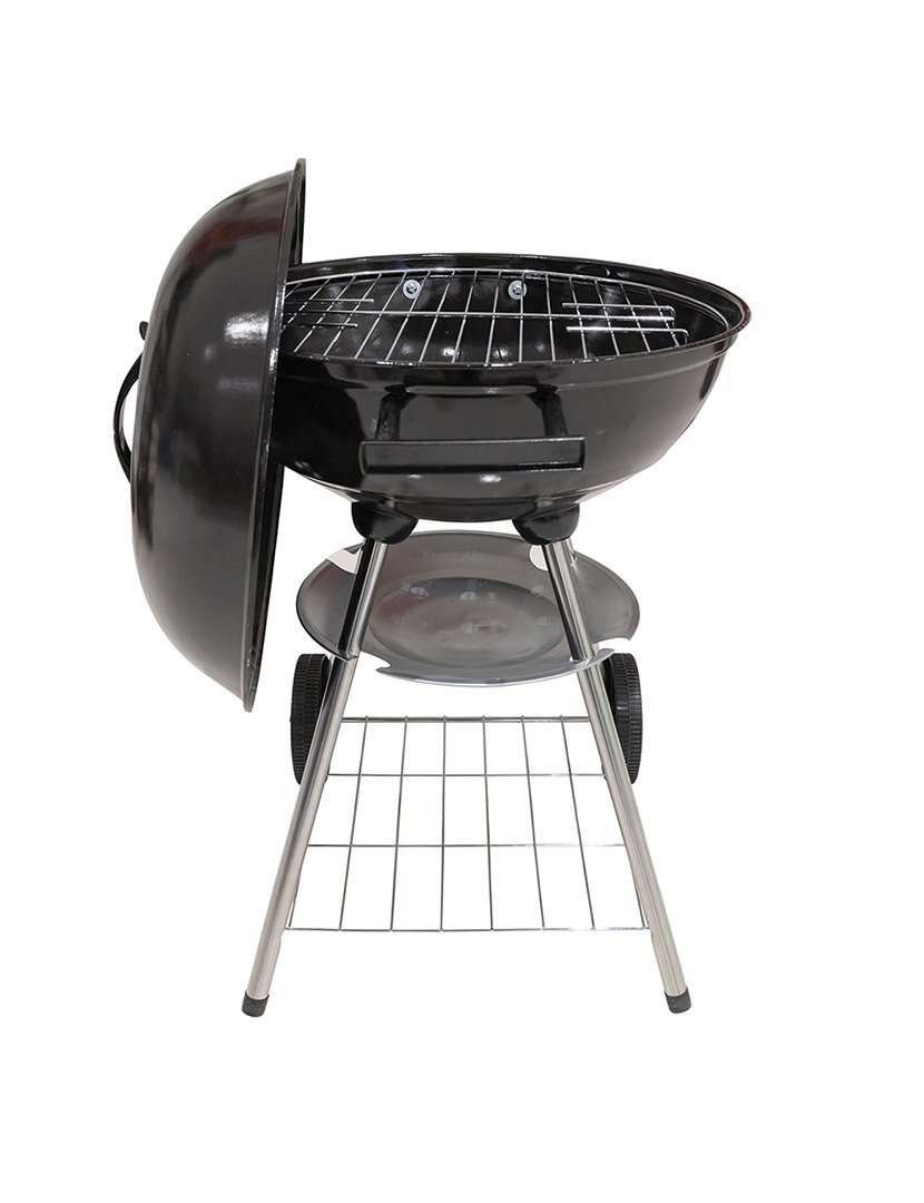 Barbacue Redondo Preto com Tampa 44,5x69cm