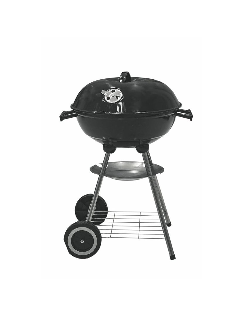 Barbacue Redondo Preto com Tampa 44,5x69cm