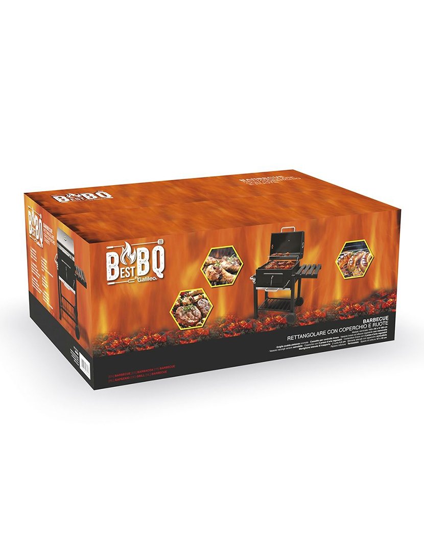 Barbacue Retangular DELUXE com Tampa 116x109cm