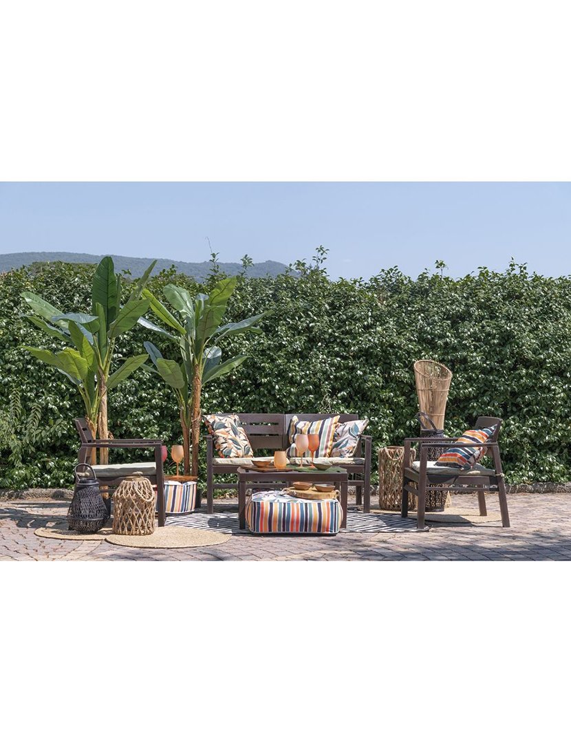 Conjunto de Jardim FUJI 4 Peças Castanho e Bege