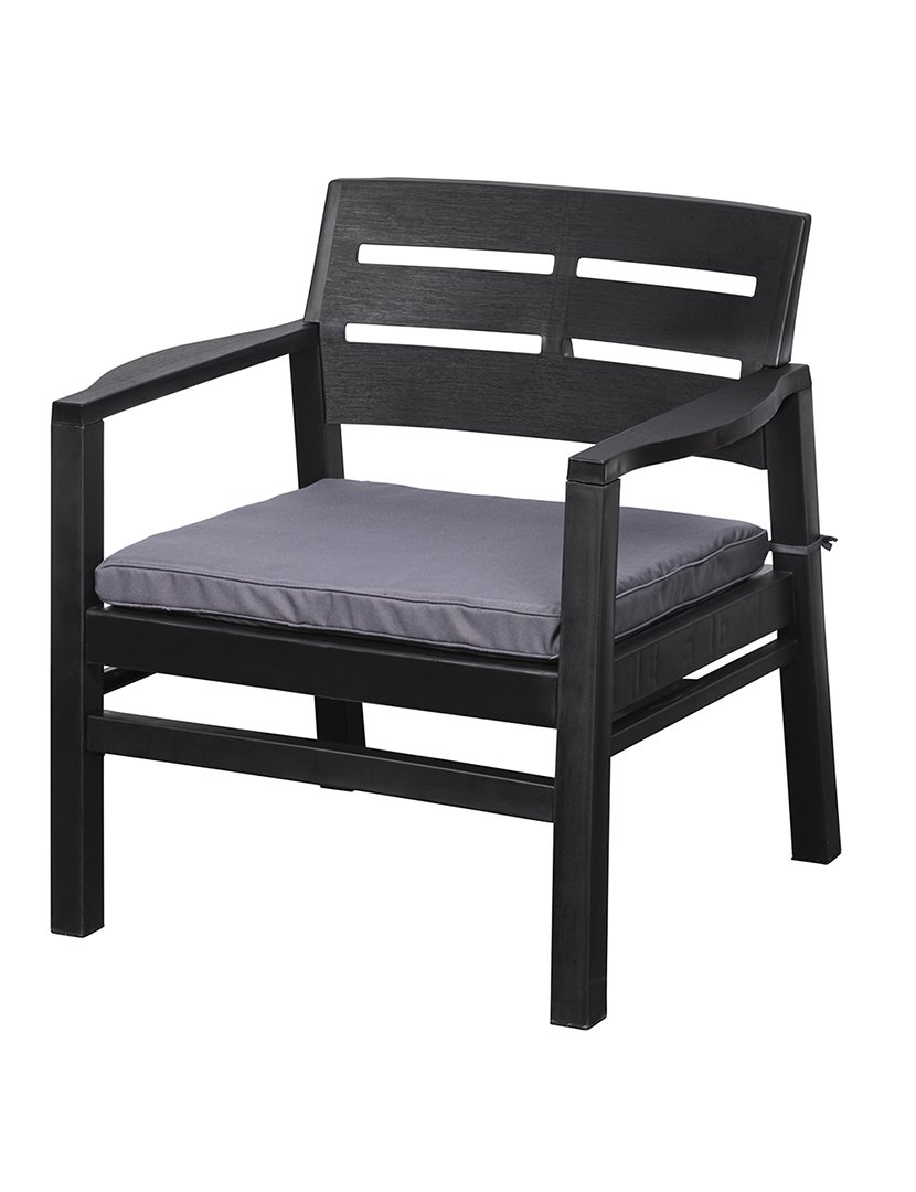 Conjunto de Jardim FUJI 4 Peças Preto e Cinzento