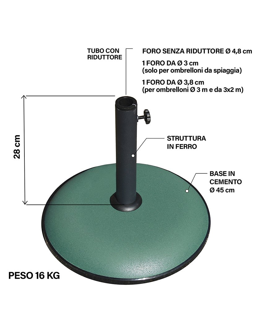 Base para Chapéu Verde 16kg