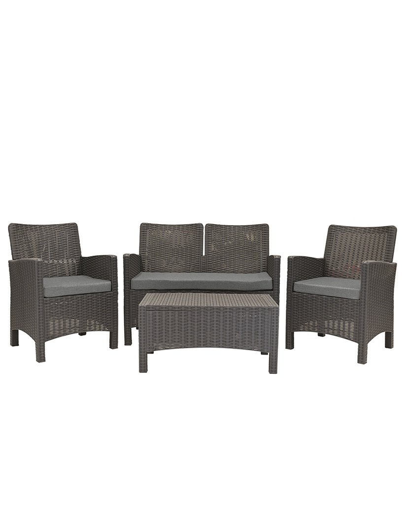 Conjunto de Jardim MALAGA 4 Peças Cinzento