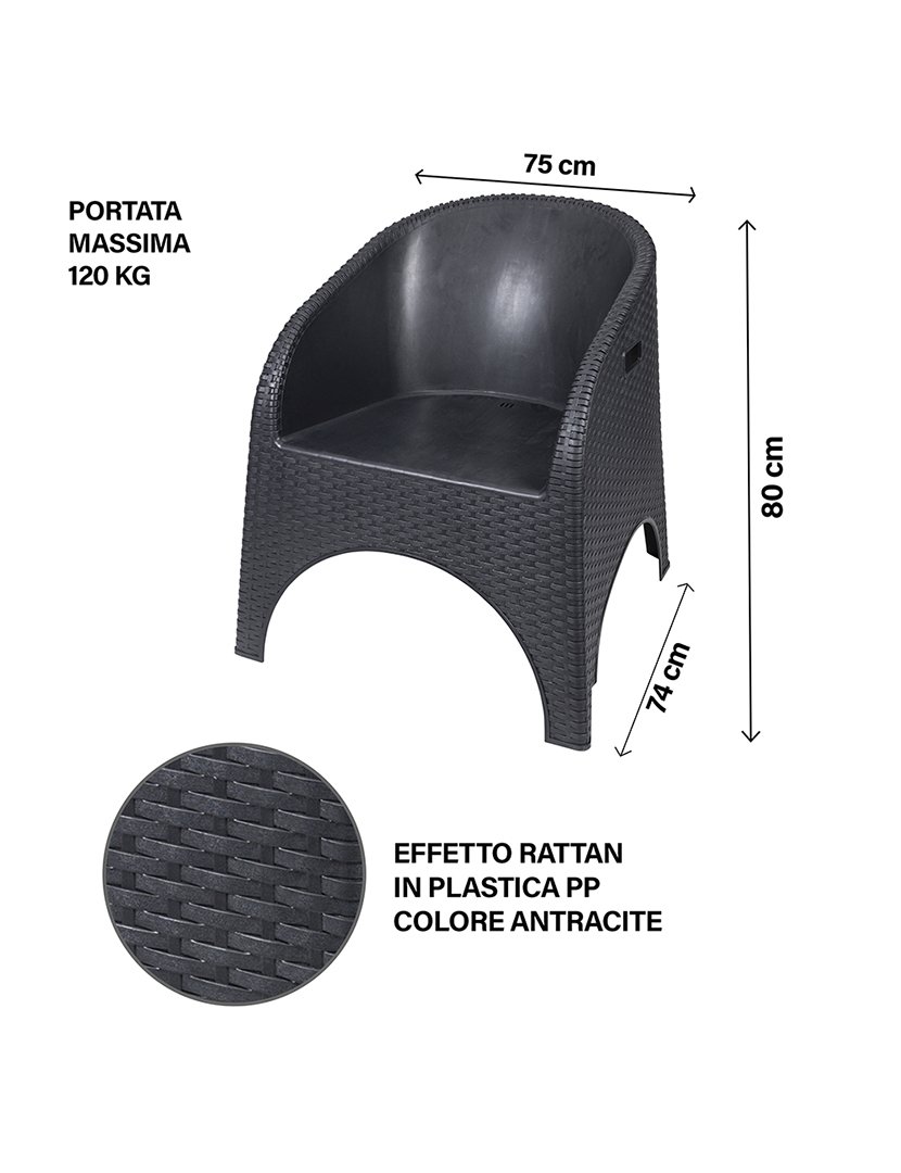 Poltrona de Jardim PACHA Antracite