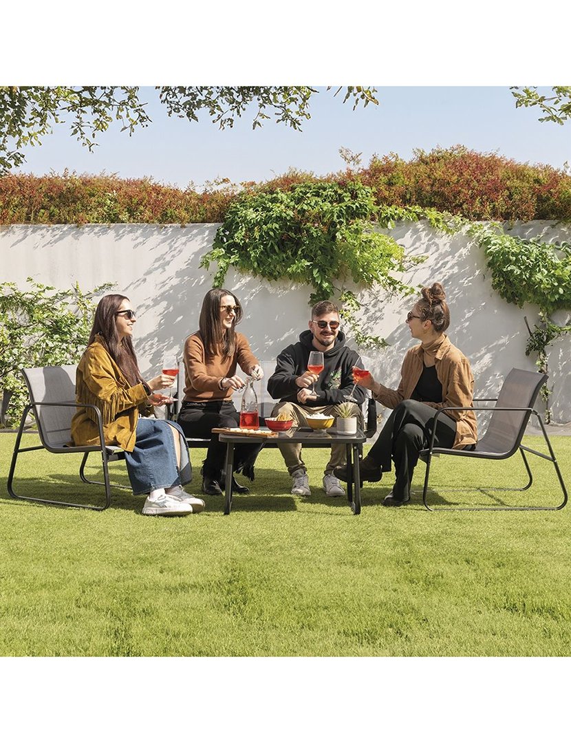 Conjunto de Jardim SAINT TROPEZ 4 Peças Prateado