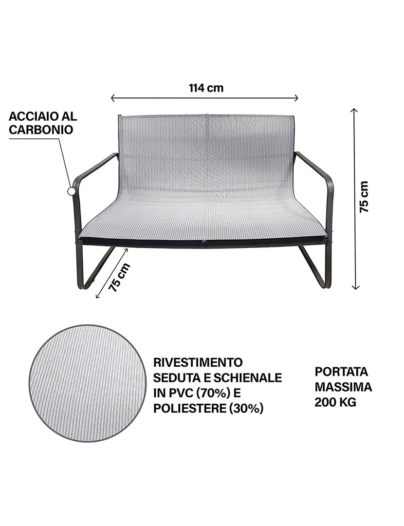 Conjunto de Jardim SAINT TROPEZ 4 Peças Prateado
