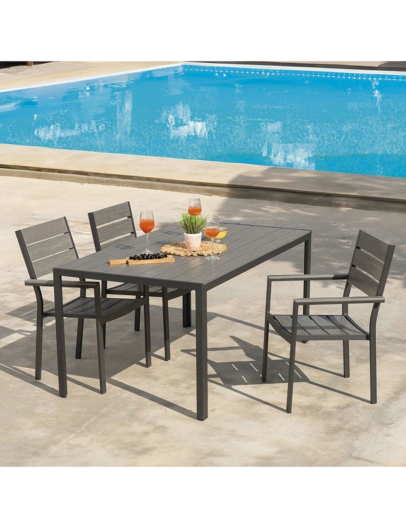 Mesa AMALFI de Alumínio e Polimadeira 160x90cm