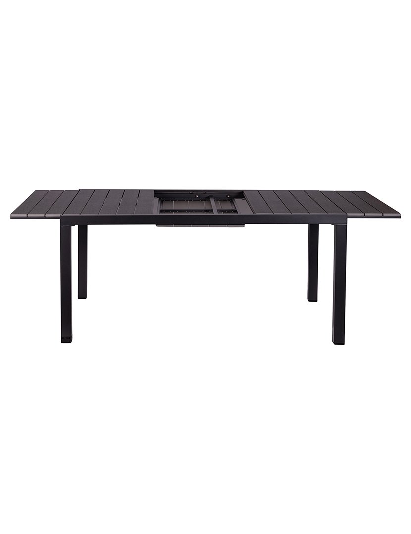 Mesa Extensível AMALFI de Alumínio com Efeito Madeira Preto 160-210x90cm