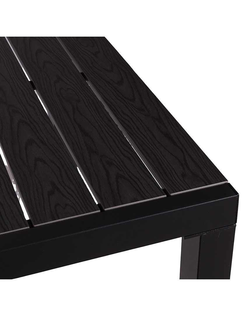 Mesa Extensível AMALFI de Alumínio com Efeito Madeira Preto 160-210x90cm