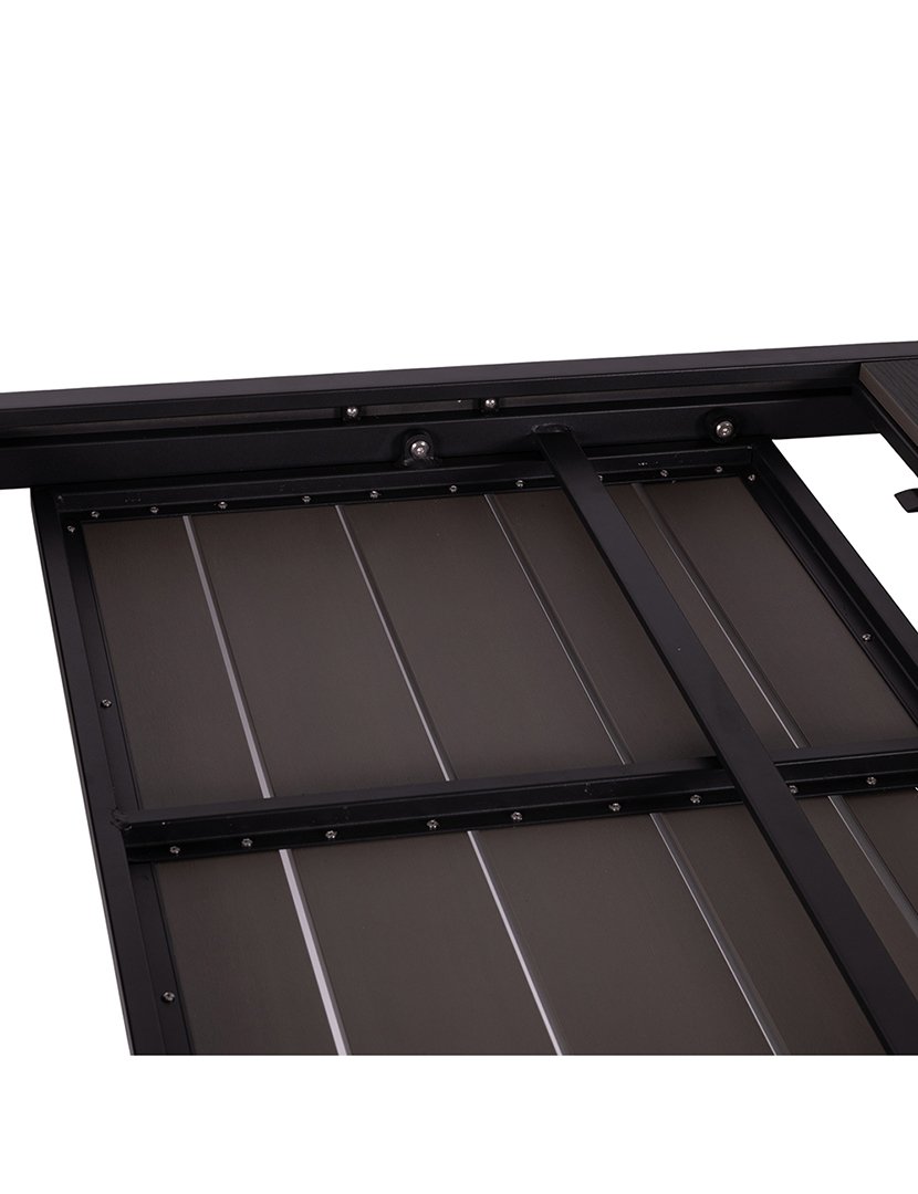 Mesa Extensível AMALFI de Alumínio com Efeito Madeira Preto 160-210x90cm