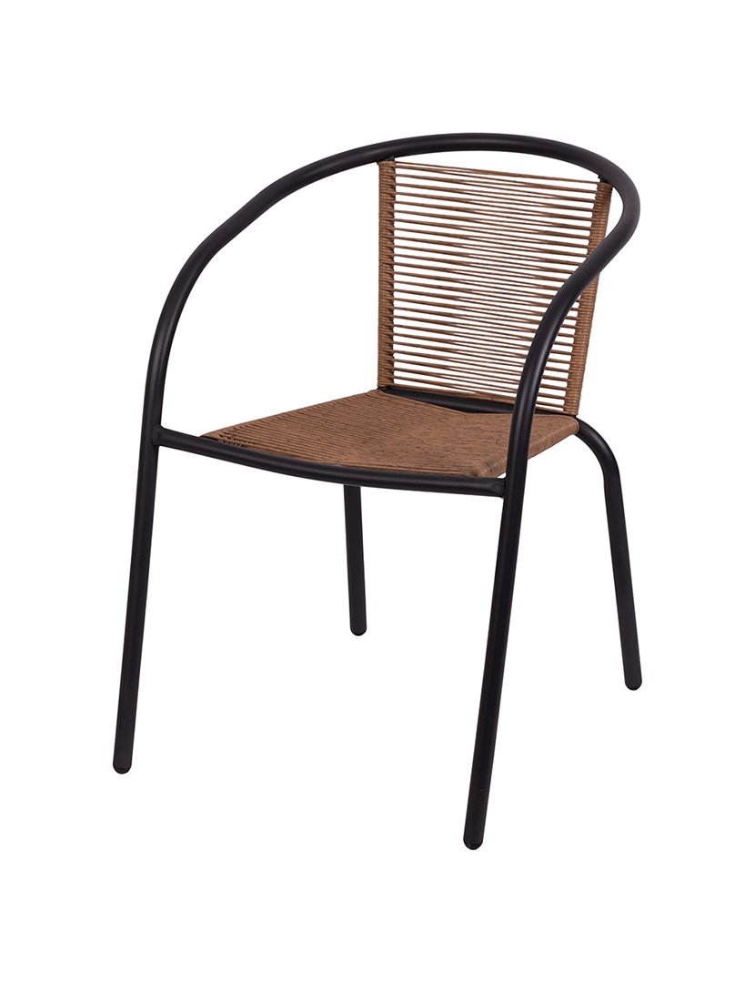 Cadeira de Jardim Rattan com Efeito Madeira